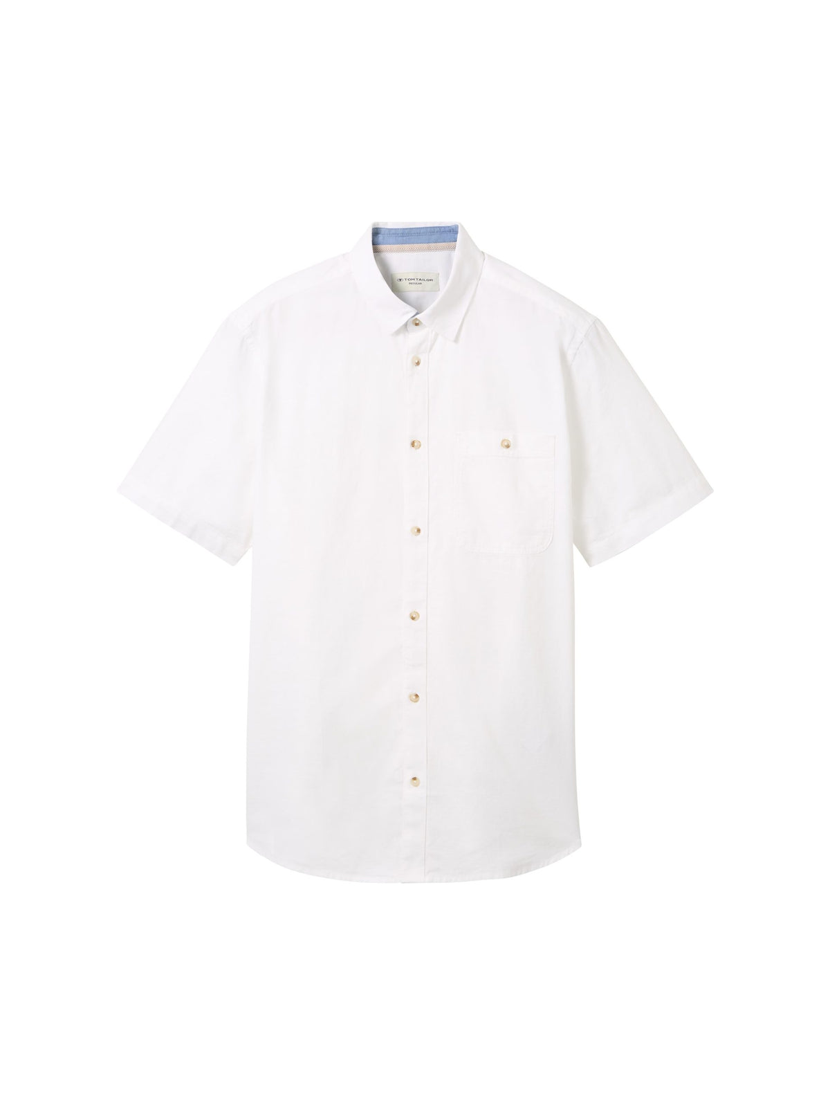 Short-sleeved shirt with a chest pocket - White