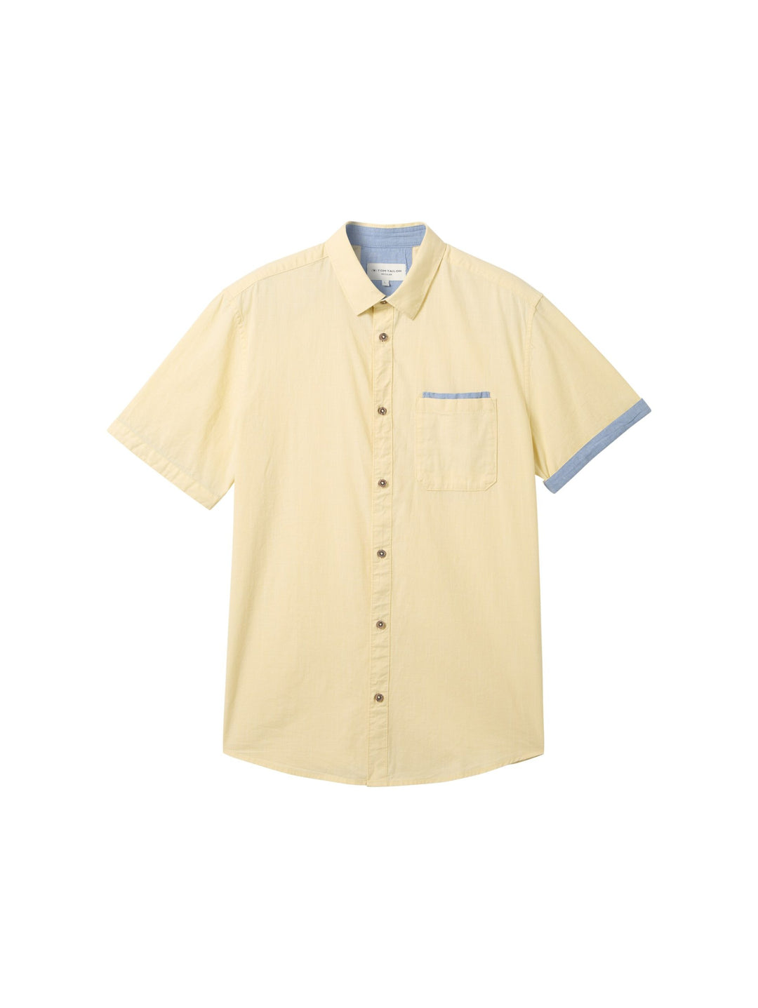Short-sleeved shirt with a chest pocket - Yellow