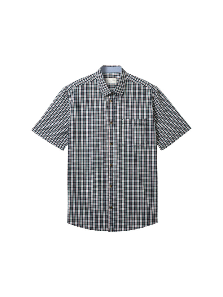 Checked short-sleeved shirt - Blue