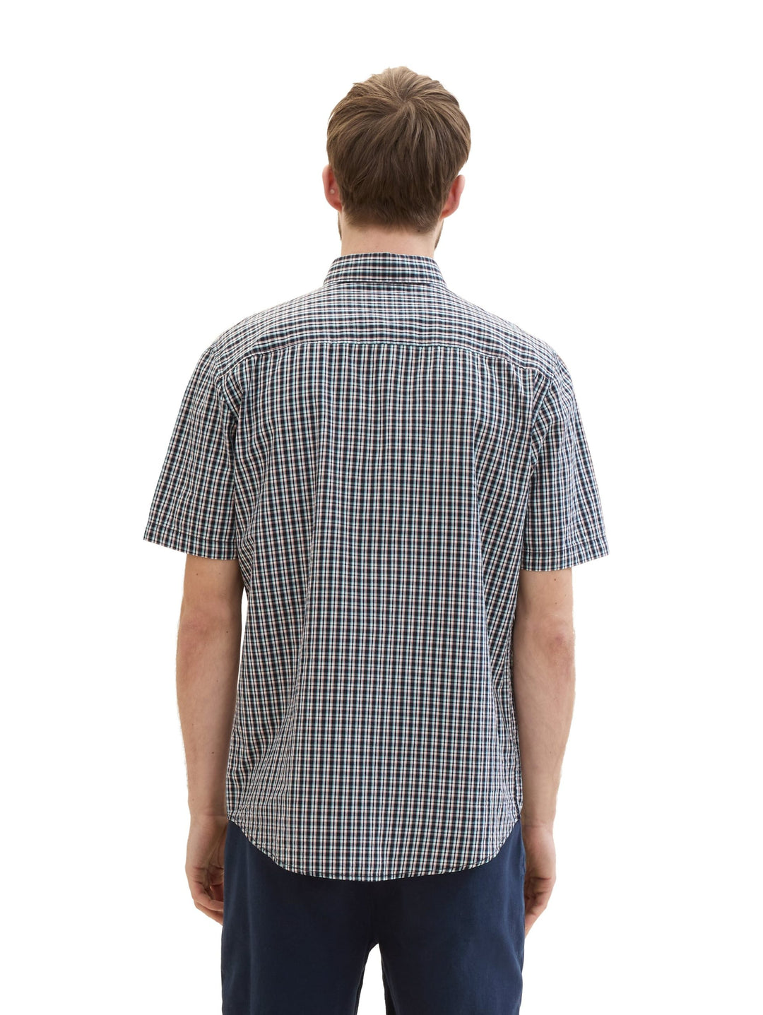 Checked short-sleeved shirt - Blue