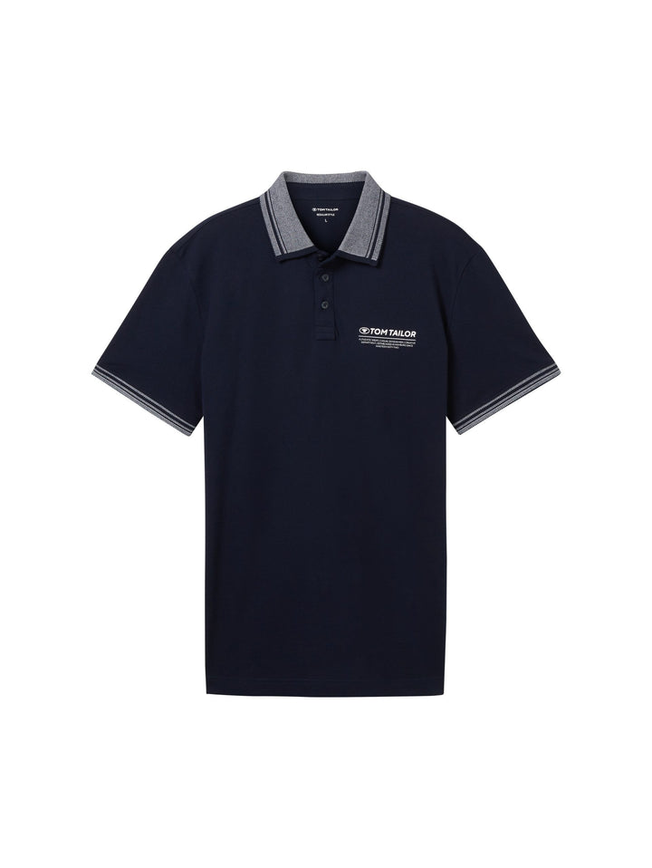 Polo shirt with a logo print - Blue