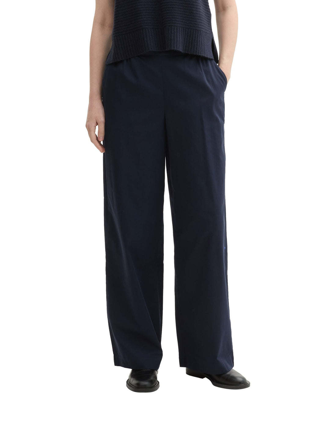 Loose Fit Wide Leg Pants - Blue