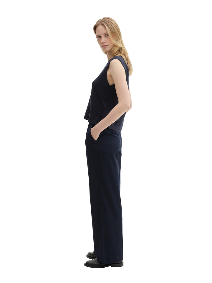 Loose Fit Wide Leg Pants - Blue