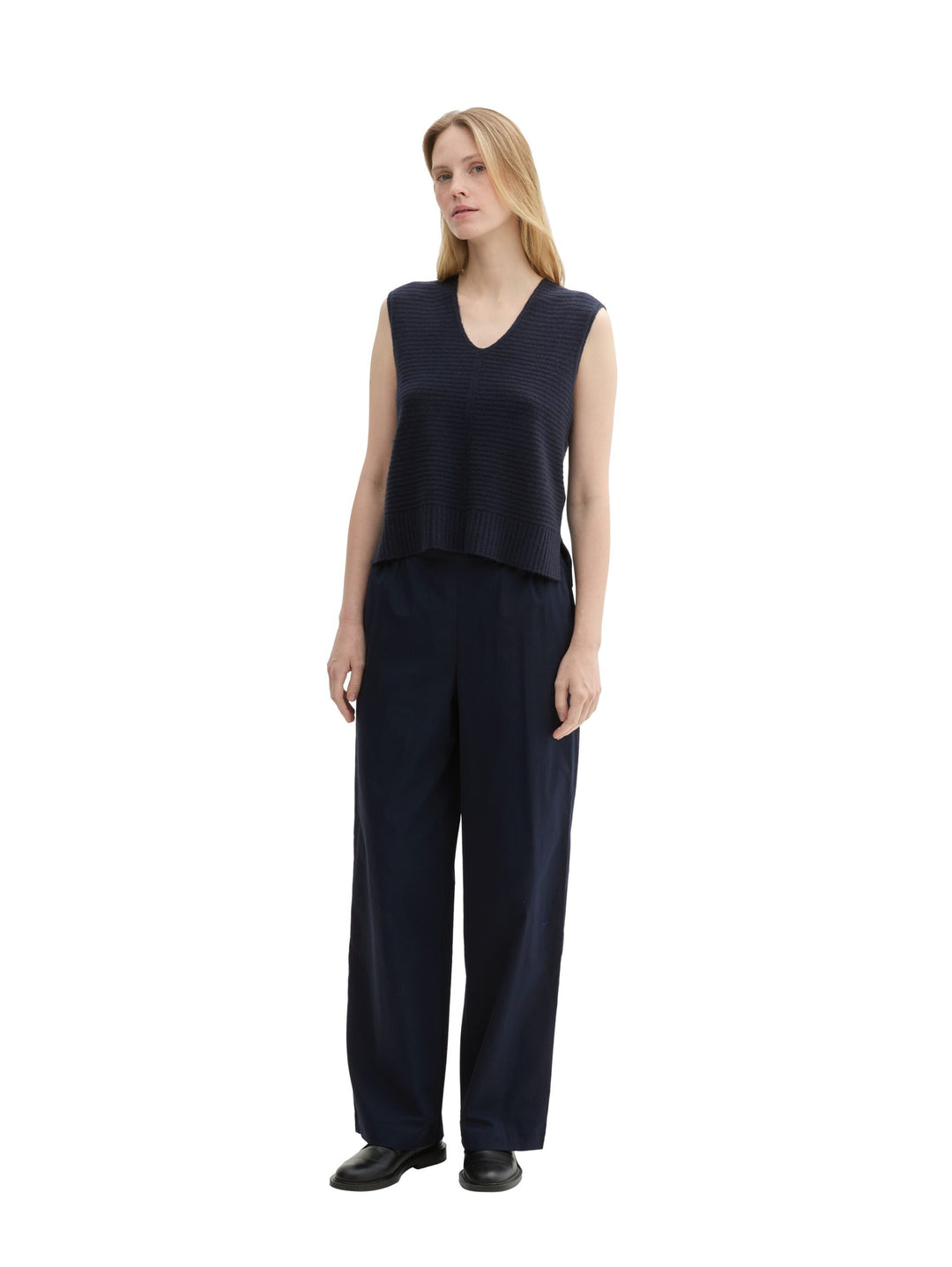 Loose Fit Wide Leg Pants - Blue