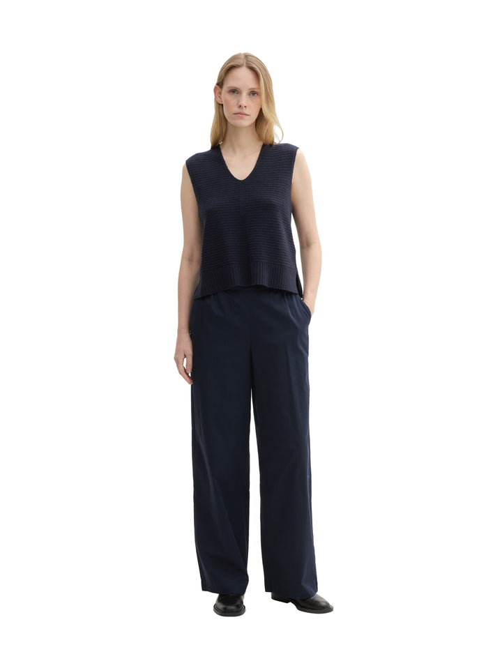 Loose Fit Wide Leg Pants - Blue