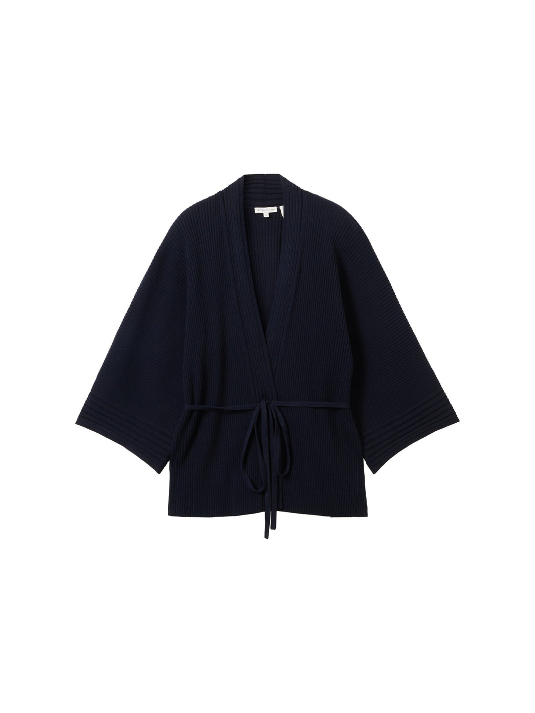 Knit Belted Rib Cardigan - Blue