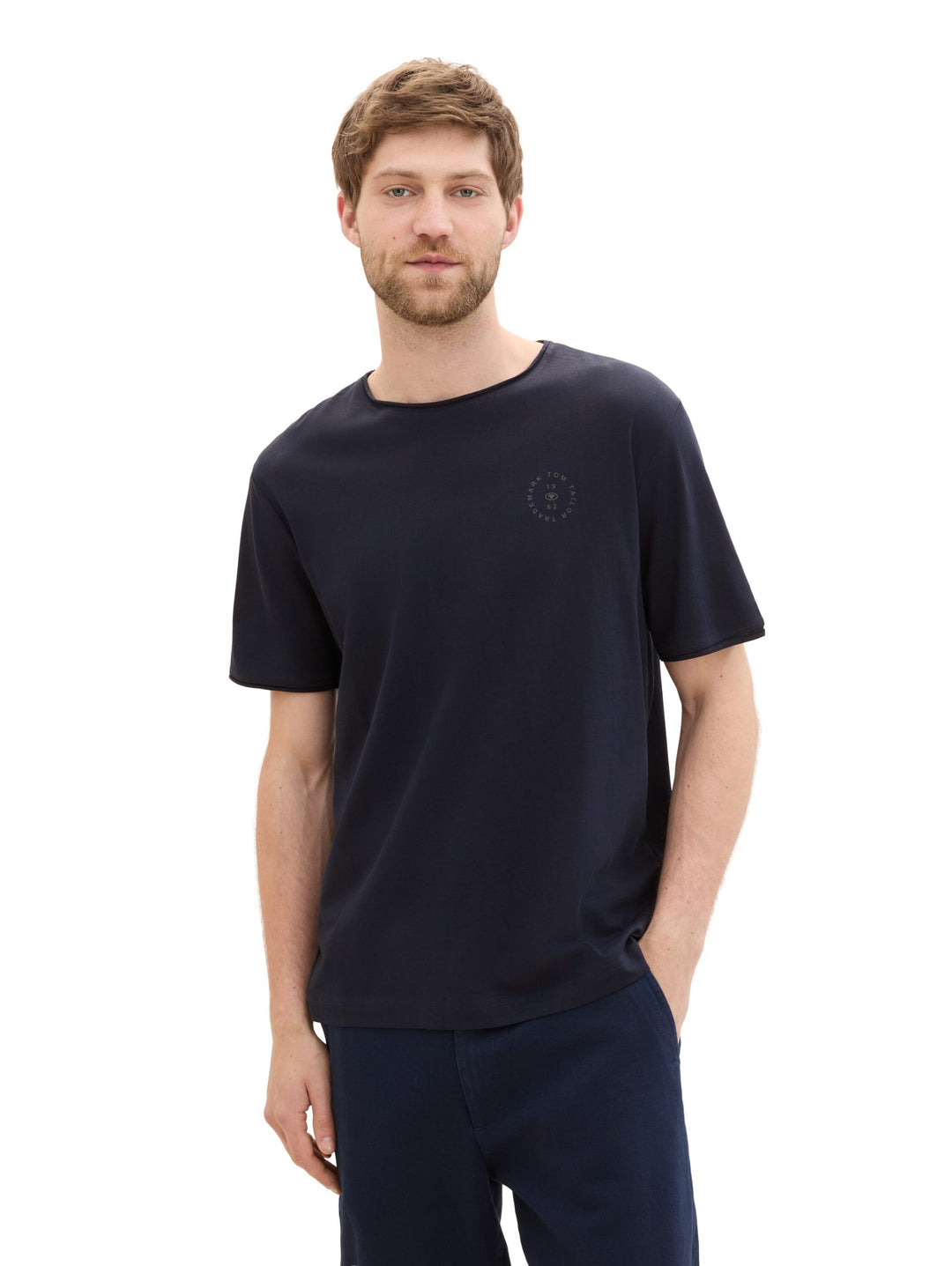 Printed Crew-Neck T-Shirt - Blue