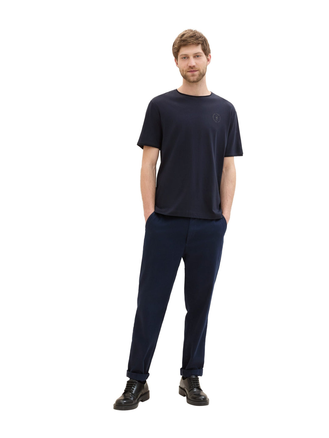 Printed Crew-Neck T-Shirt - Blue