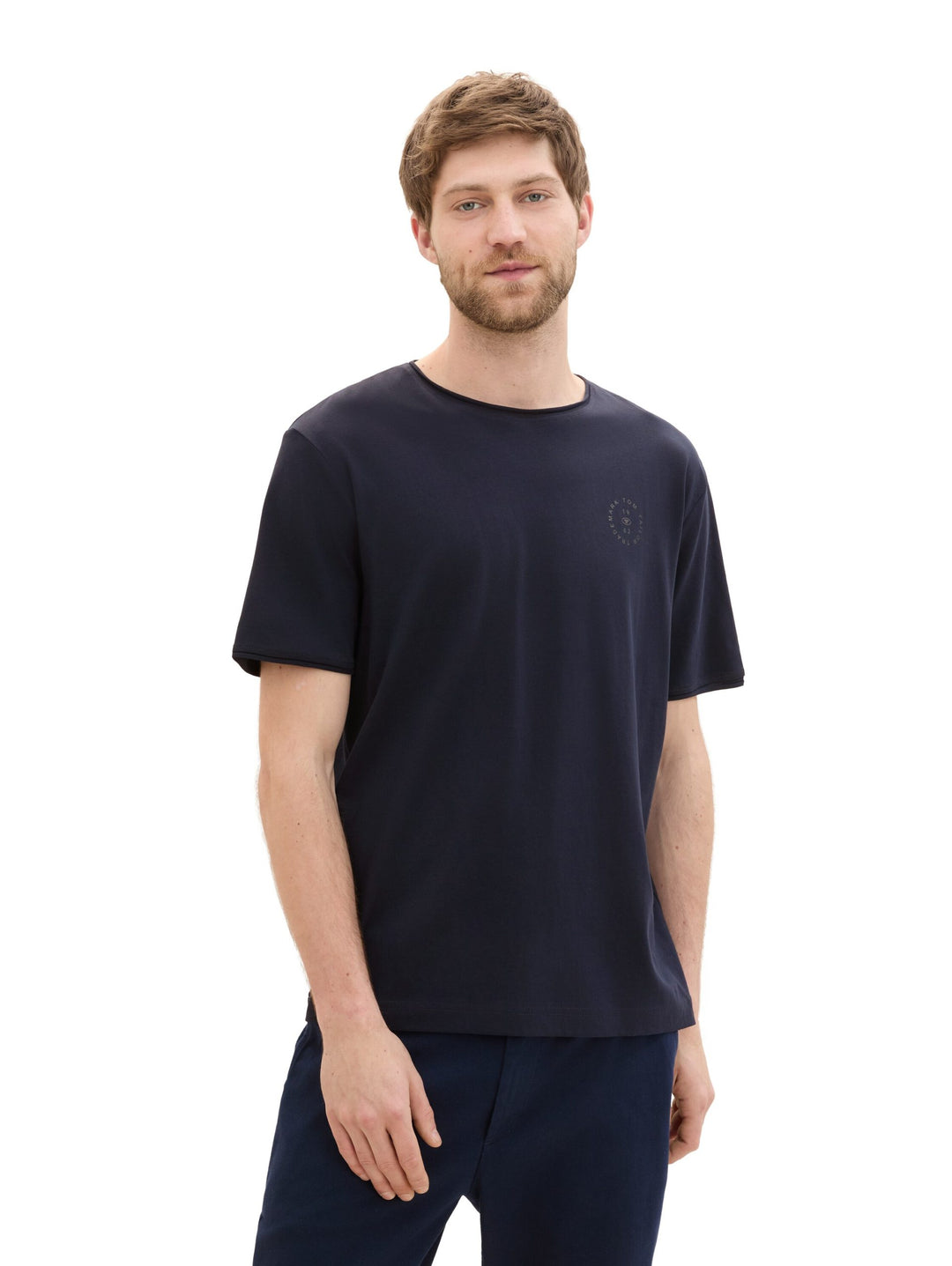 Printed Crew-Neck T-Shirt - Blue