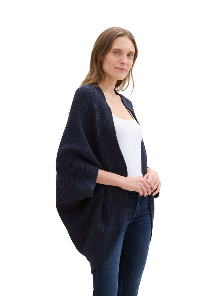 Knit Rib Cape - Blue