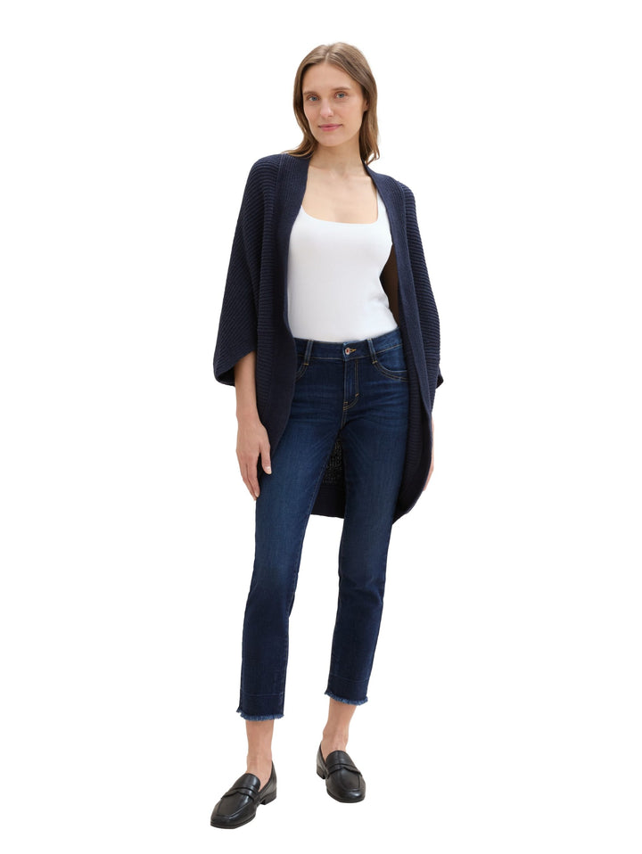 Knit Rib Cape - Blue