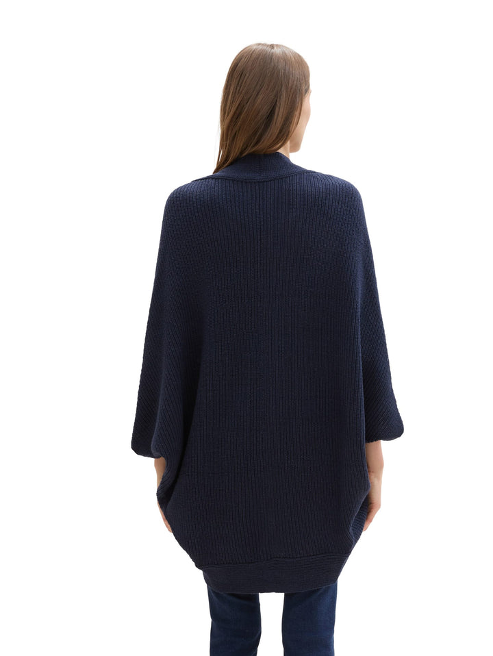 Knit Rib Cape - Blue