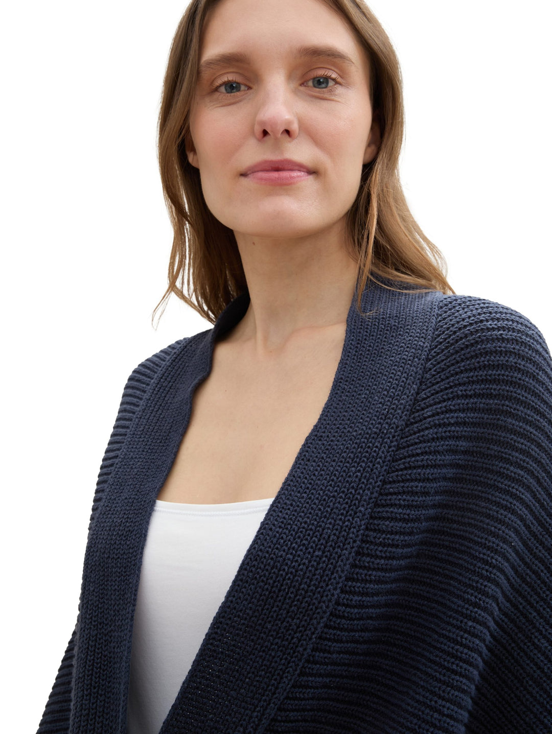 Knit Rib Cape - Blue