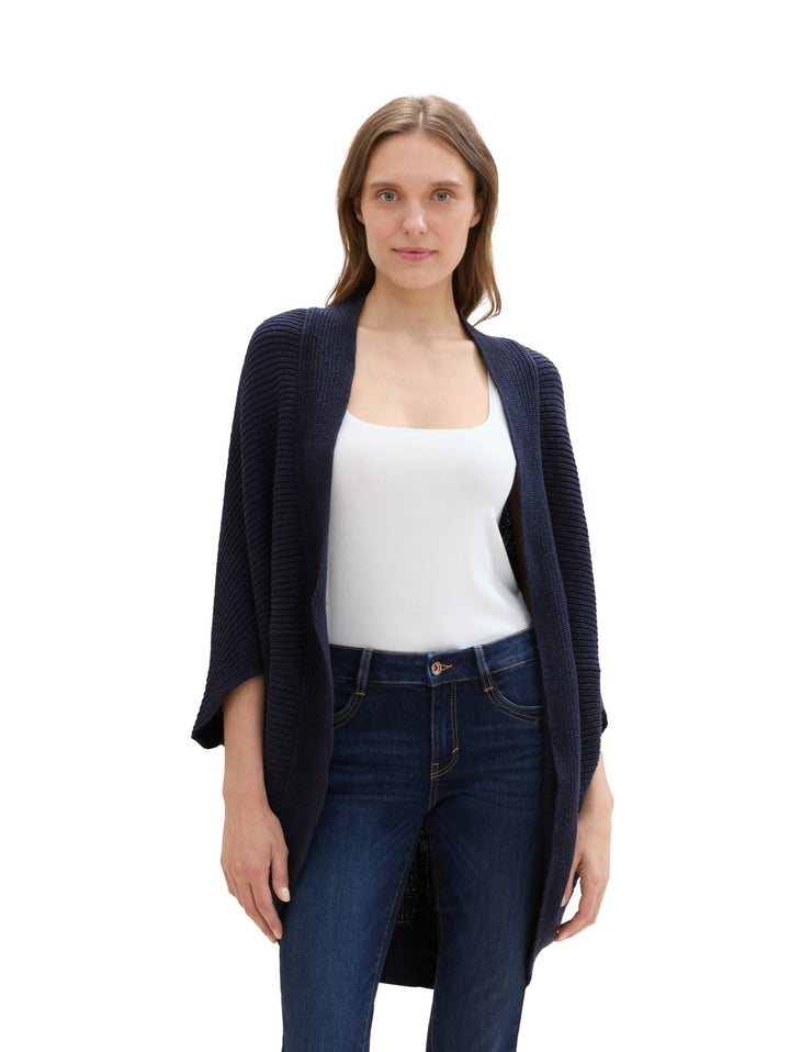Knit Rib Cape - Blue