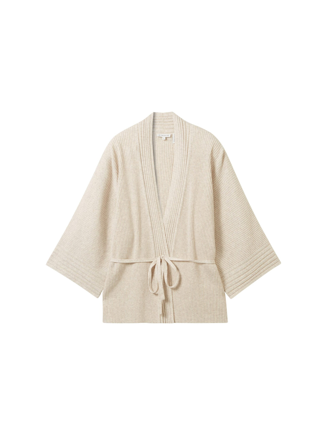 Knit Belted Rib Cardigan - White