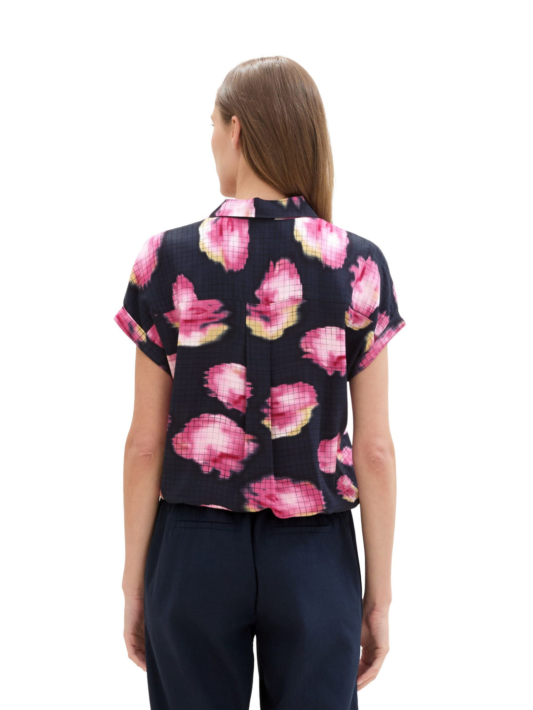 Printed Shortsleeve Blouse - Blue