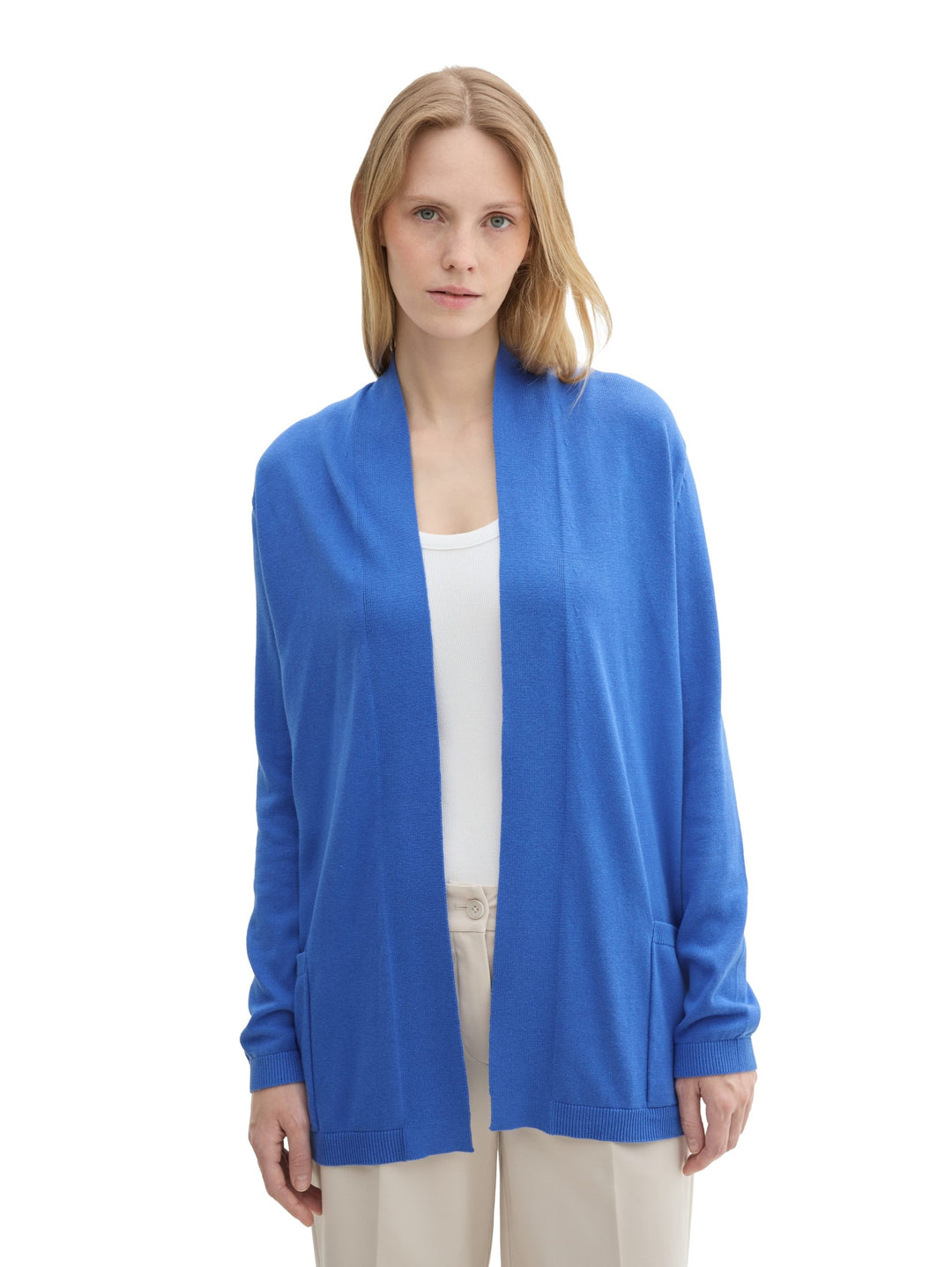 Knit Basic Open Cardigan - Light Blue