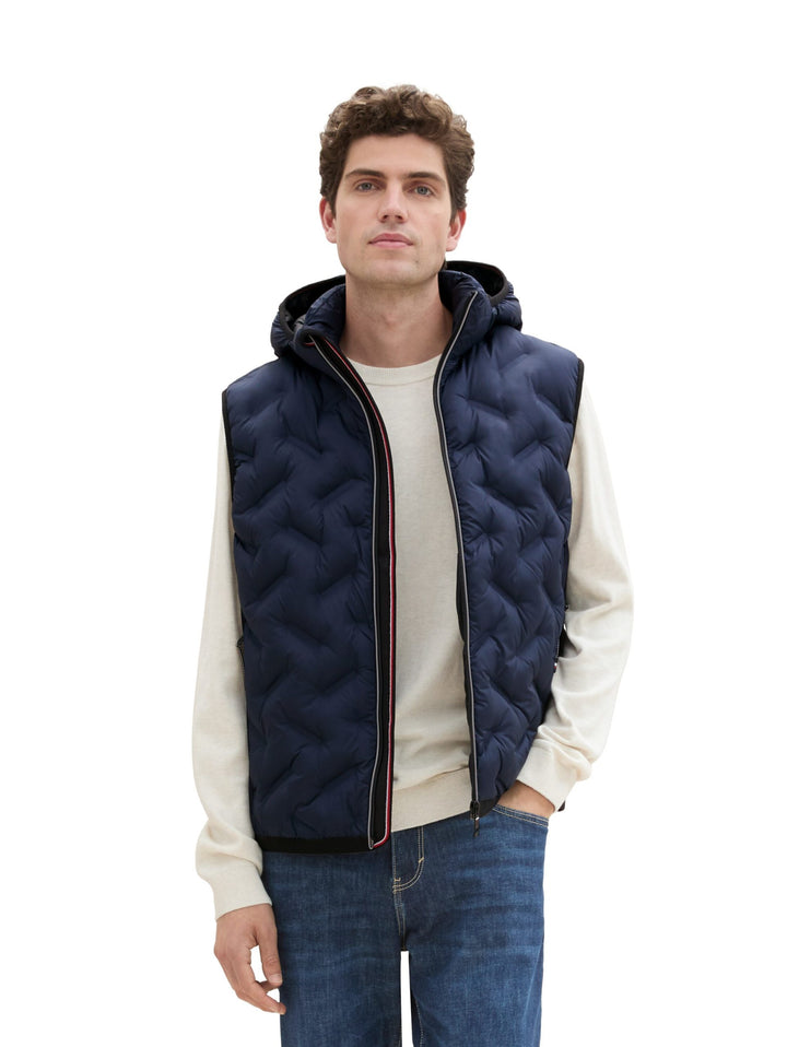 Hybrid Vest With Hood - Blue