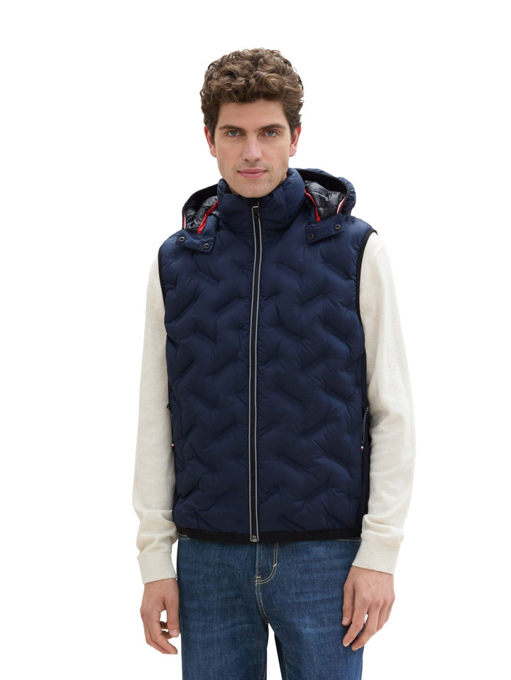 Hybrid Vest With Hood - Blue