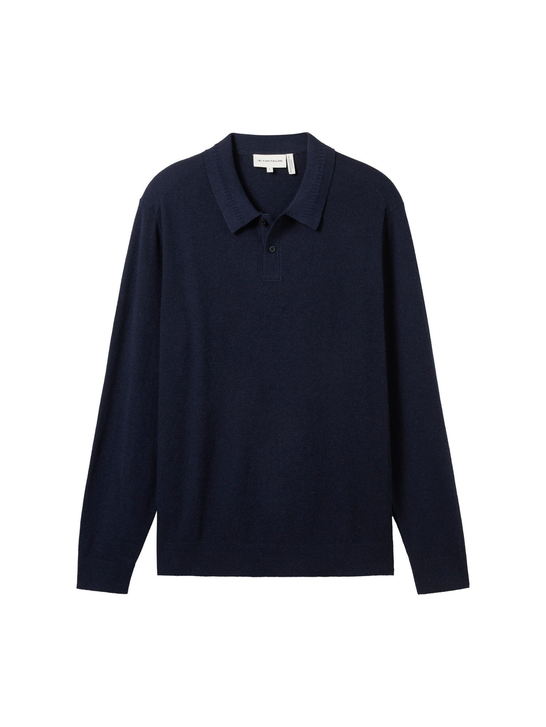 Cosy Structured Knit Polo - Blue