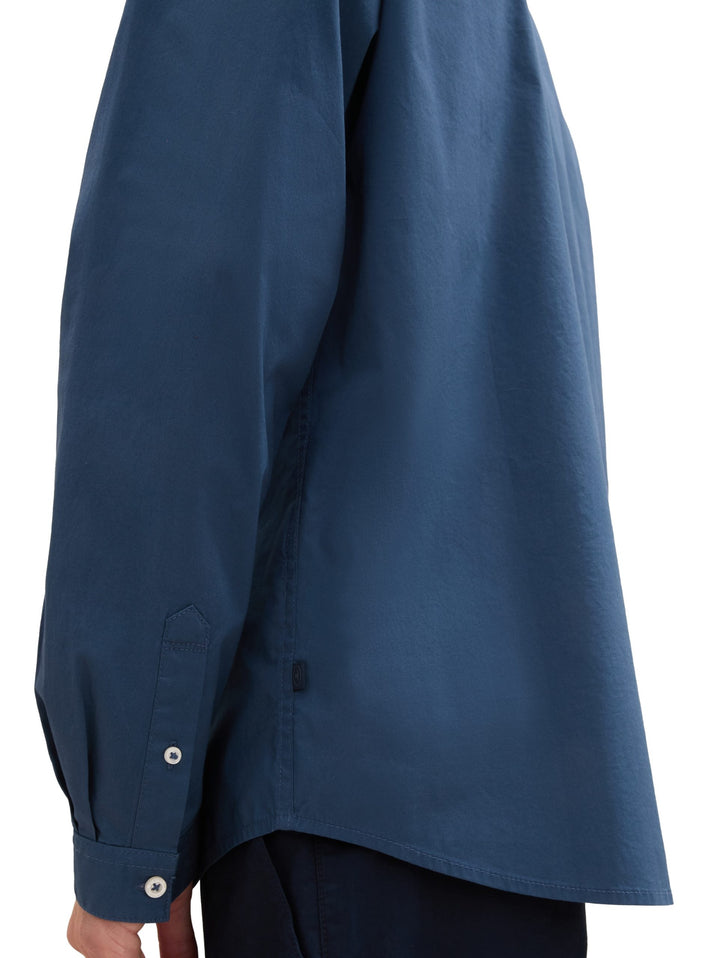 Stretch Poplin Shirt - Blue