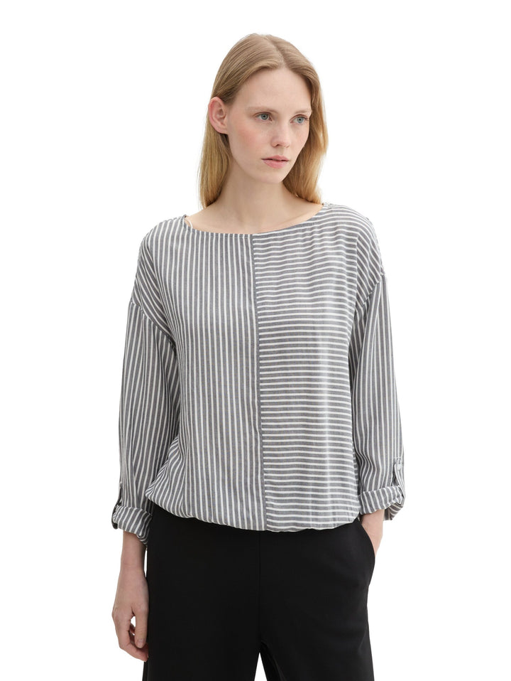 Stripe Mix Blouse - Blue