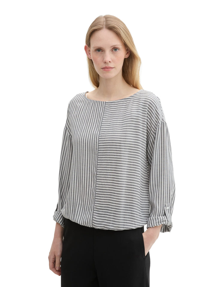 Stripe Mix Blouse - Blue