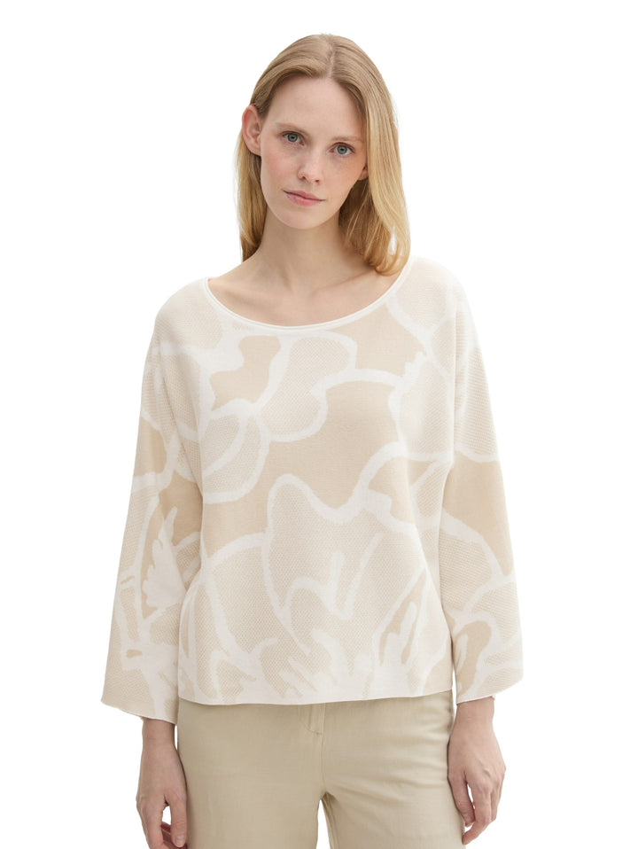 Knit Jacquard Batwing - Brown