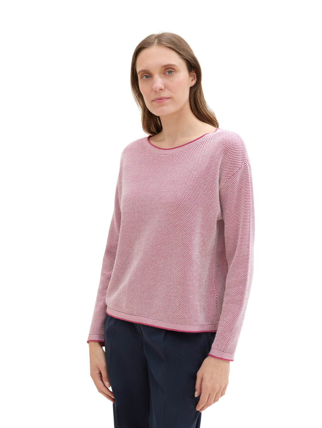 Knit Pullover With Structure - Pink