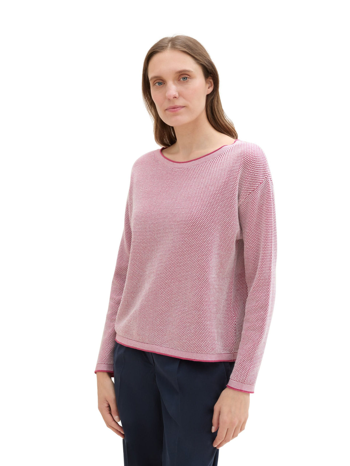 Knit Pullover With Structure - Pink