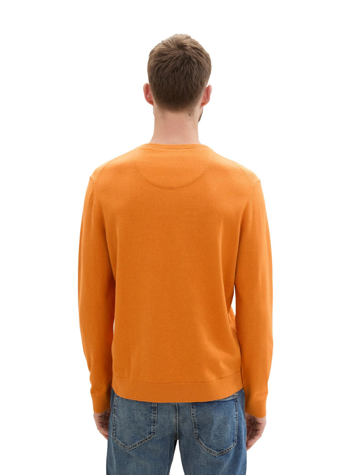 Basic V-Neck Knit - Light Orange