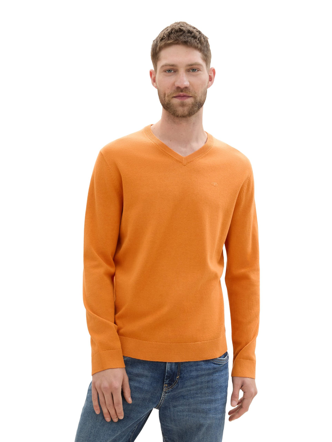 Basic V-Neck Knit - Light Orange