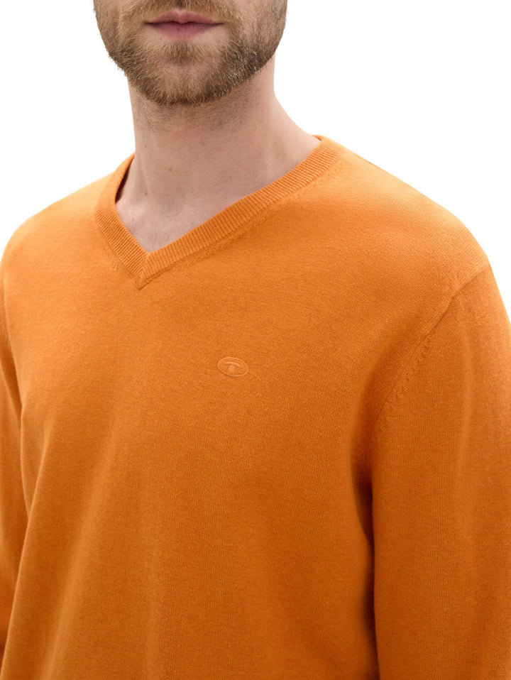 Basic V-Neck Knit - Light Orange