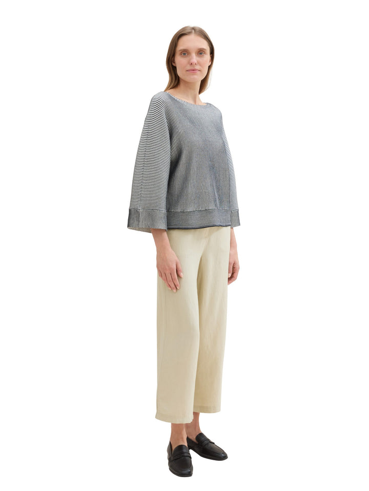 Knit Striped Batwing - Blue