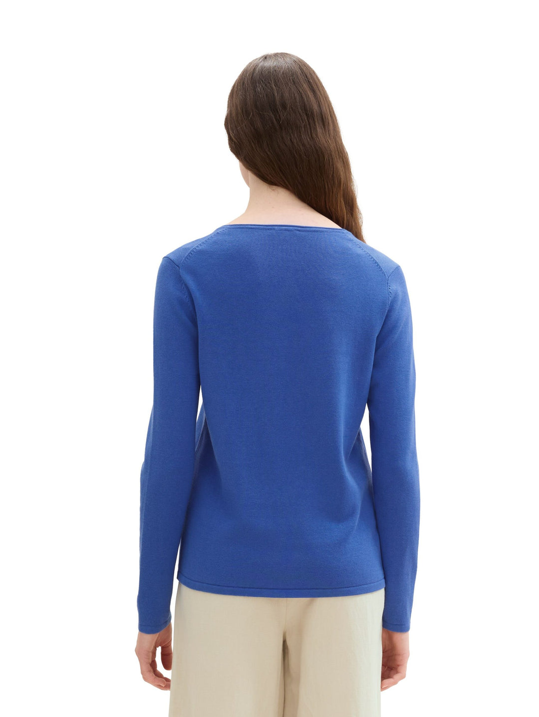 Knit Basic Crew Neck Pullover - Blue
