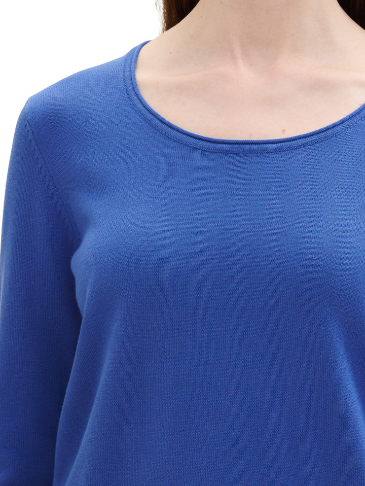 Knit Basic Crew Neck Pullover - Blue