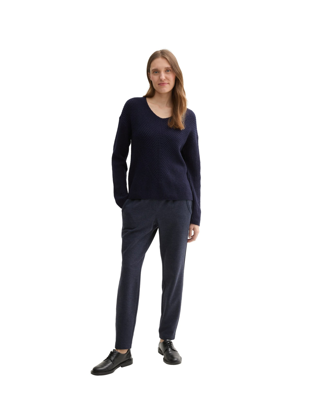 Knit Pullover With V-Neck - Sky Blue