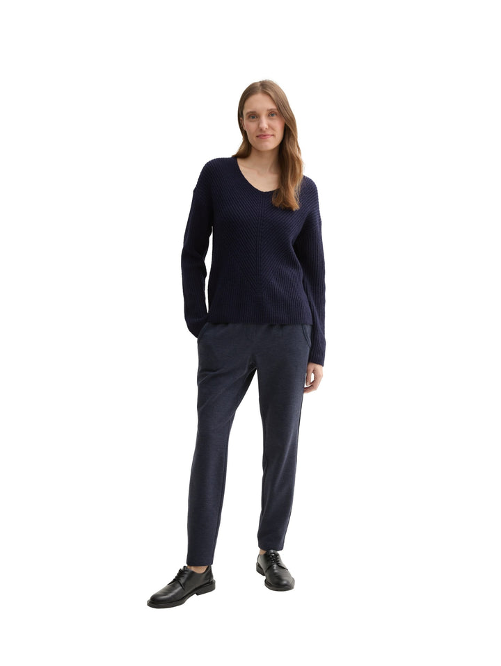 Knit Pullover With V-Neck - Sky Blue