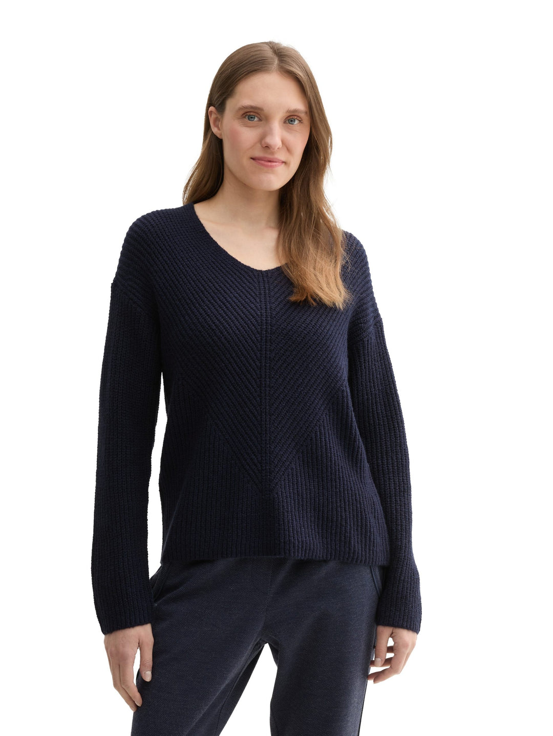 Knit Pullover With V-Neck - Sky Blue