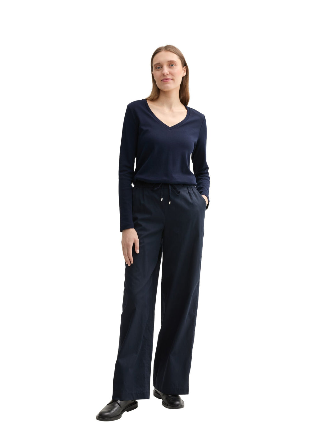 T-Shirt V-Neck Interlock - Blue