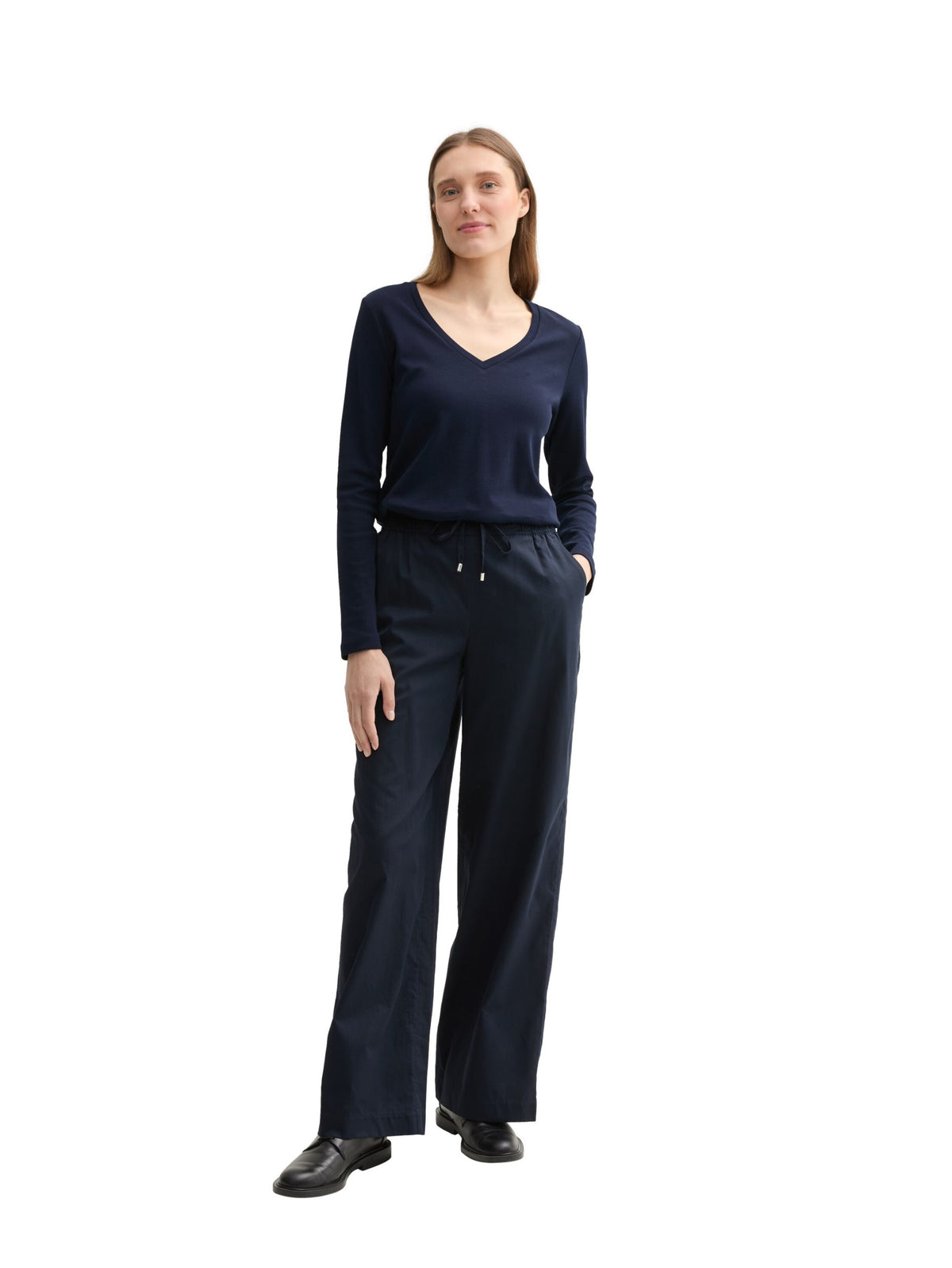 T-Shirt V-Neck Interlock - Blue
