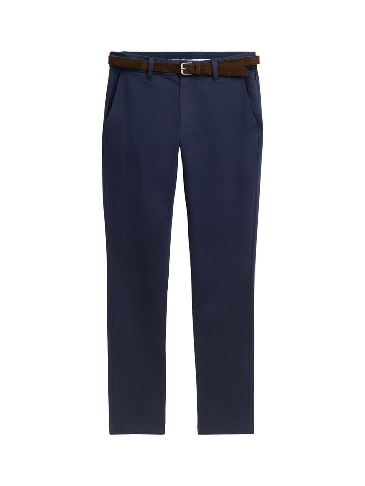 Slim Soft Chino With Belt - Blue