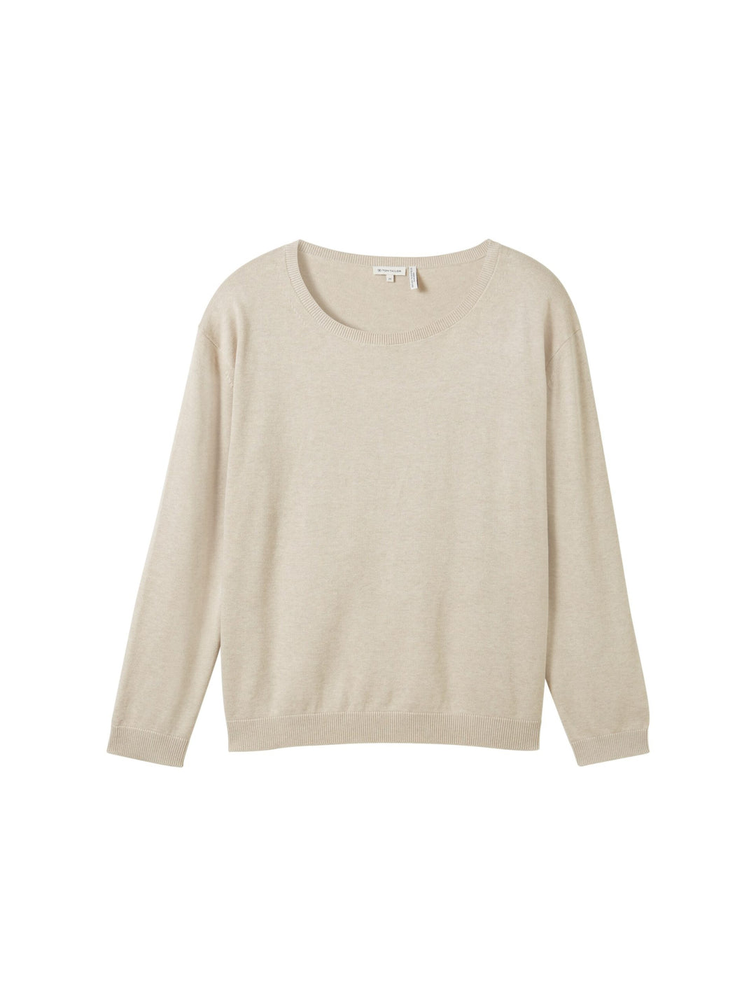Knit Basic Crew Neck Pullover - White
