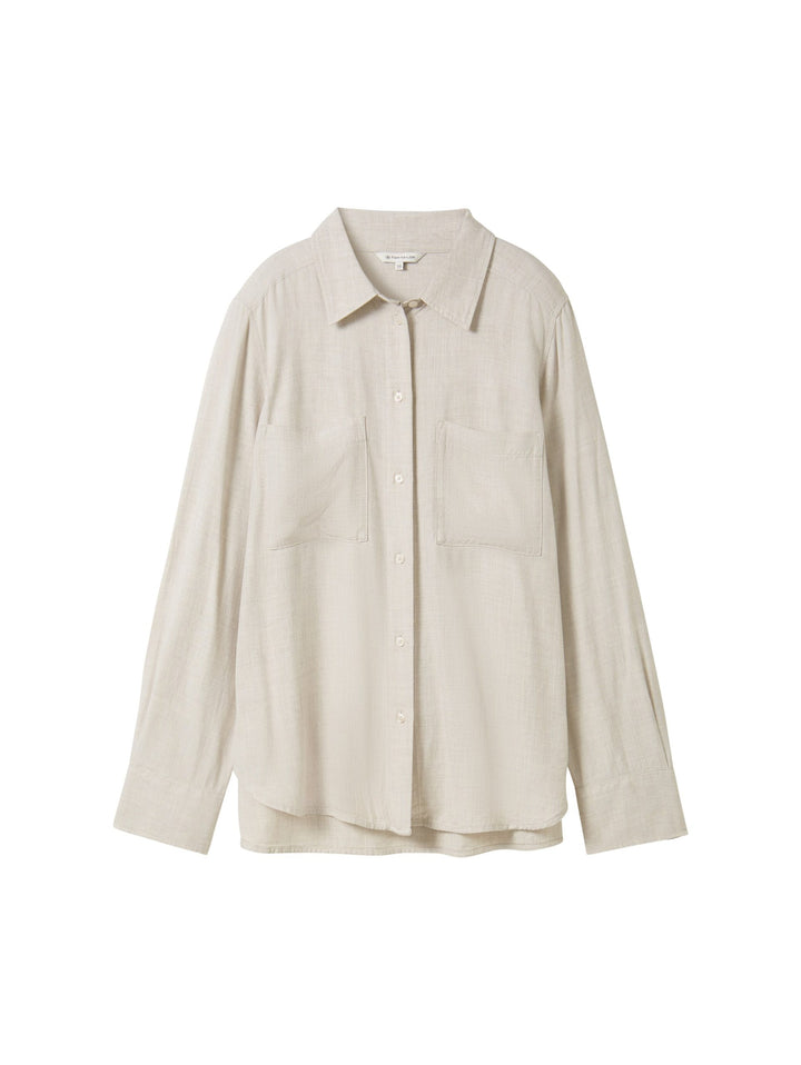 Cosy Melange Blouse - White