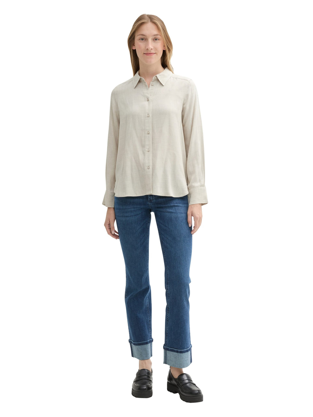 Cosy Melange Blouse - White