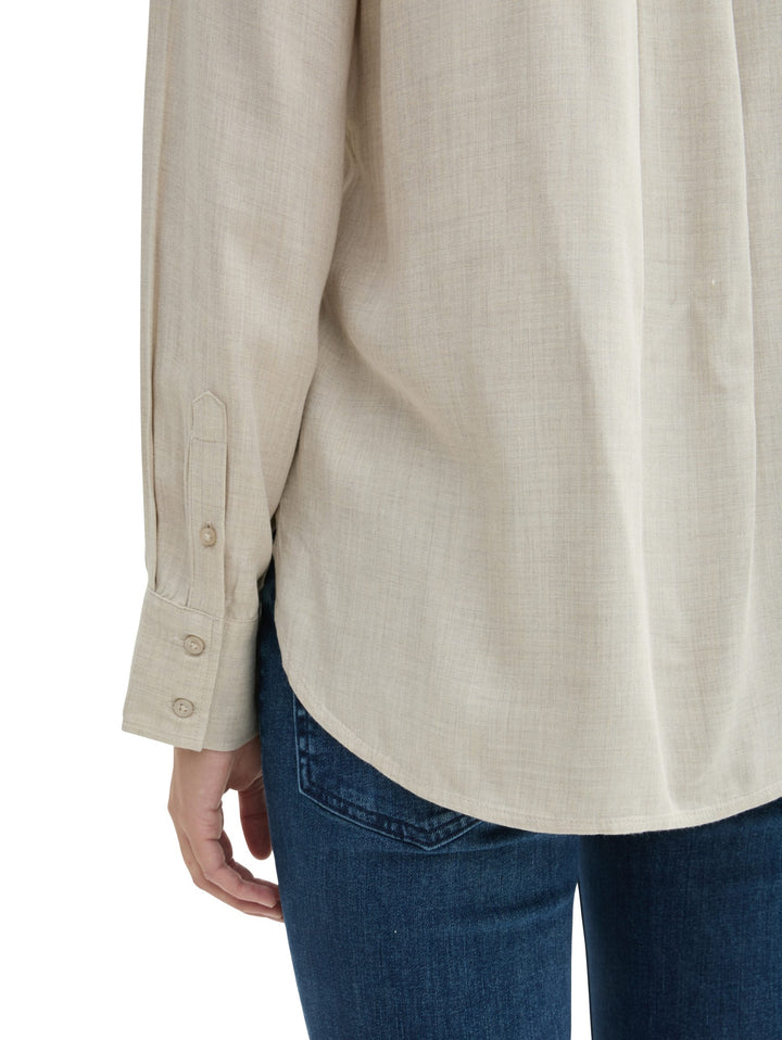 Cosy Melange Blouse - White