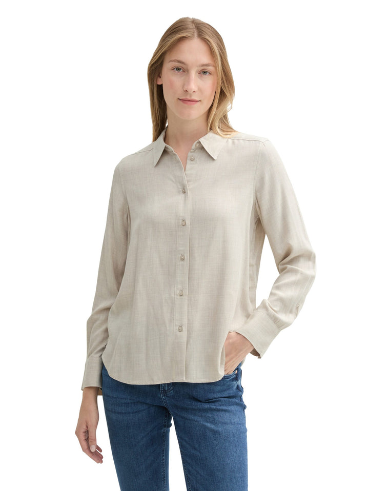 Cosy Melange Blouse - White