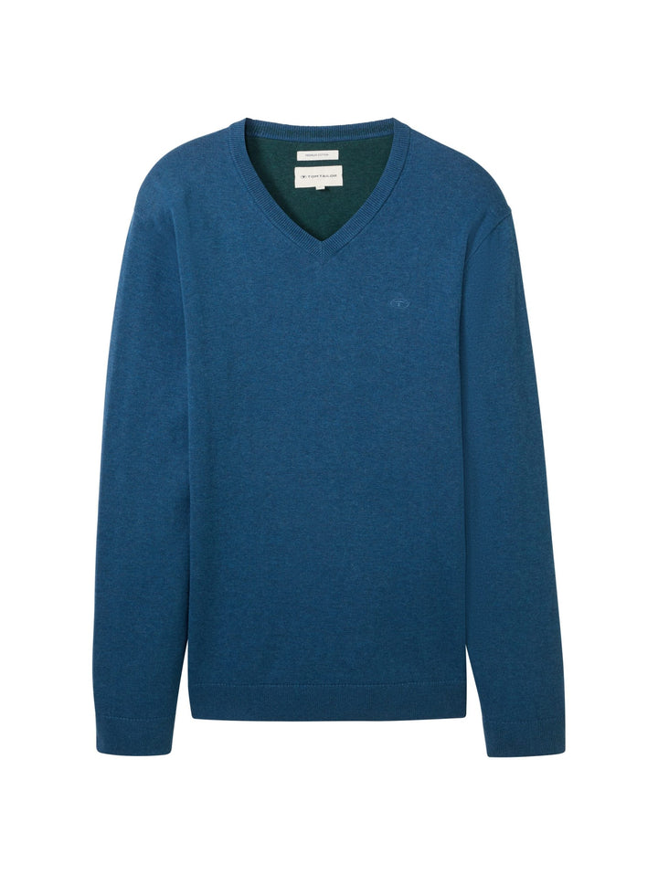 Basic V-Neck Knit - Blue