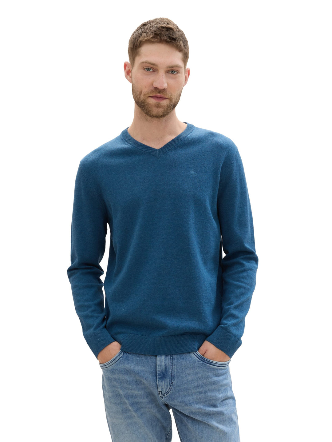 Basic V-Neck Knit - Blue