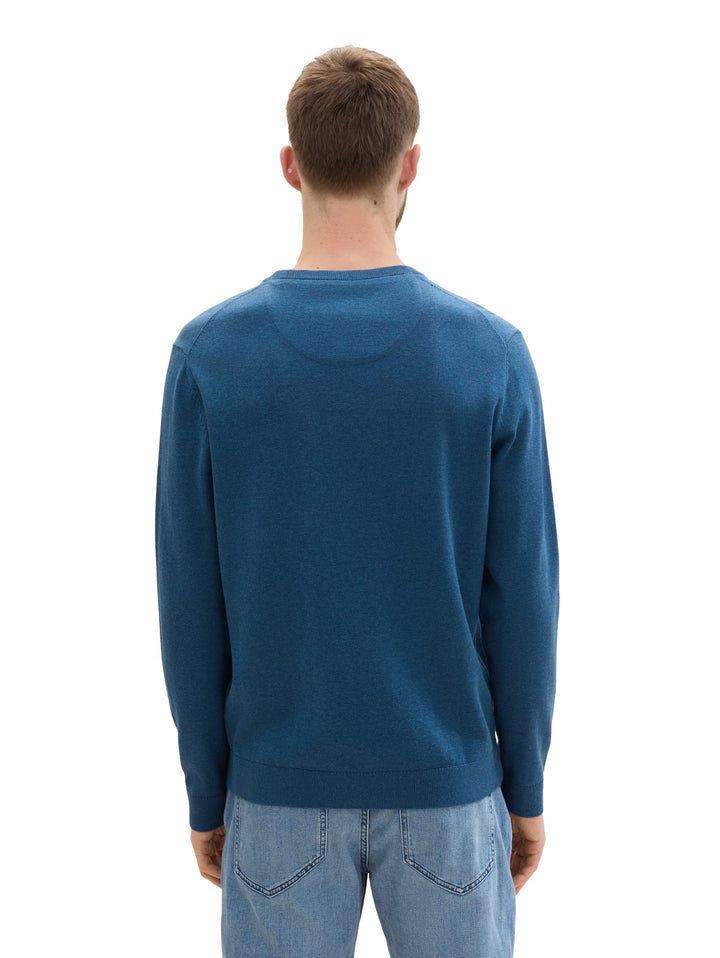 Basic V-Neck Knit - Blue